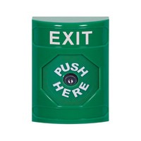 Safety Technology SS2100XT-EN | Green No Cover Key-to-Reset Stopper Station with EXIT Label English