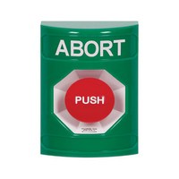 Safety Technology SS2101AB-EN | Green No Cover Turn-to-Reset Stopper Station with ABORT Label English