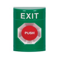 Safety Technology SS2101XT-EN | Green No Cover Turn-to-Reset Stopper Station with EXIT Label English