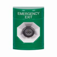 Safety Technology SS2103EX-EN | Green No Cover Key-to-Activate Stopper Station with EMERGENCY EXIT Label English