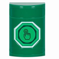 Safety Technology SS2107NT-EN | Green No Cover Weather Resistant Momentary (Illuminated) with Green Lens Stopper Station with No Text Label English