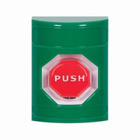 Safety Technology SS2108NT-EN | Green No Cover Pneumatic (Illuminated) Stopper Station with No Text Label English