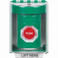Safety Technology SS2174NT-EN | Green Indoor/Outdoor Surface Momentary Stopper Station with No Text Label English