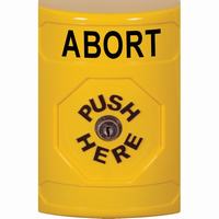 Safety Technology SS2200AB-EN | Yellow No Cover Key-to-Reset Stopper Station with ABORT Label English