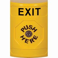 Safety Technology SS2200XT-EN | Yellow No Cover Key-to-Reset Stopper Station with EXIT Label English