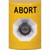 Safety Technology SS2203AB-EN | Yellow No Cover Key-to-Activate Stopper Station with ABORT Label English
