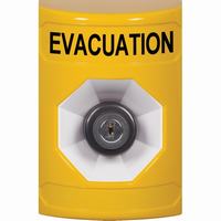 Safety Technology SS2203EV-EN | Yellow No Cover Key-to-Activate Stopper Station with EVACUATION Label English