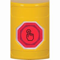 Safety Technology SS2207NT-EN | Yellow No Cover Weather Resistant Momentary (Illuminated) with Red Lens Stopper Station with No Text Label English