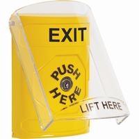 Safety Technology SS2220XT-EN | Yellow Indoor Only Flush or Surface Key-to-Reset Stopper Station with EXIT Label English