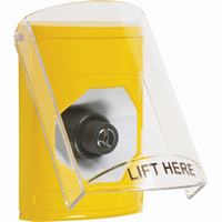 Safety Technology SS2223NT-EN | Yellow Indoor Only Flush or Surface Key-to-Activate Stopper Station with No Text Label English