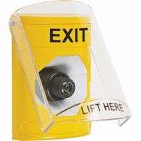Safety Technology SS2223XT-EN | Yellow Indoor Only Flush or Surface Key-to-Activate Stopper Station with EXIT Label English