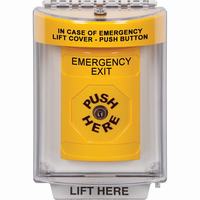 Safety Technology SS2230EX-EN | Yellow Indoor/Outdoor Flush Key-to-Reset Stopper Station with EMERGENCY EXIT Label English