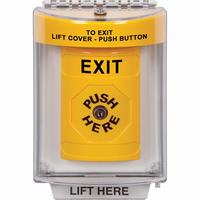 Safety Technology SS2230XT-EN | Yellow Indoor/Outdoor Flush Key-to-Reset Stopper Station with EXIT Label English