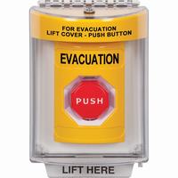 Safety Technology SS2232EV-EN | Yellow Indoor/Outdoor Flush Key-to-Reset (Illuminated) Stopper Station with EVACUATION Label English