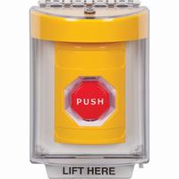 Safety Technology SS2238NT-EN | Yellow Indoor/Outdoor Flush Pneumatic (Illuminated) Stopper Station with No Text Label English