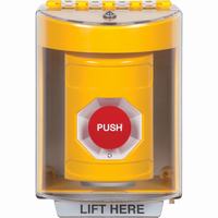 Safety Technology SS2271NT-EN | Yellow Indoor/Outdoor Surface Turn-to-Reset Stopper Station with No Text Label English