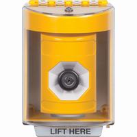 Safety Technology SS2273NT-EN | Yellow Indoor/Outdoor Surface Key-to-Activate Stopper Station with No Text Label English