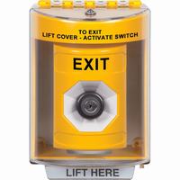 Safety Technology SS2273XT-EN | Yellow Indoor/Outdoor Surface Key-to-Activate Stopper Station with EXIT Label English