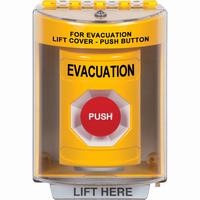 Safety Technology SS2274EV-EN | Yellow Indoor/Outdoor Surface Momentary Stopper Station with EVACUATION Label English