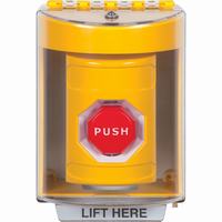Safety Technology SS2275NT-EN | Yellow Indoor/Outdoor Surface Momentary (Illuminated) Stopper Station with No Text Label English