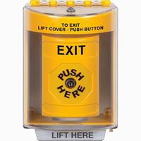 Safety Technology SS2280XT-EN | Yellow Indoor/Outdoor Surface with Horn Key-to-Reset Stopper Station with EXIT Label English