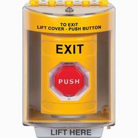 Safety Technology SS2289XT-EN | Yellow Indoor/Outdoor Surface with Horn Turn-to-Reset (Illuminated) Stopper Station with EXIT Label English