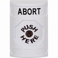 Safety Technology SS2300AB-EN | White No Cover Key-to-Reset Stopper Station with ABORT Label English