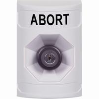 Safety Technology SS2303AB-EN | White No Cover Key-to-Activate Stopper Station with ABORT Label English