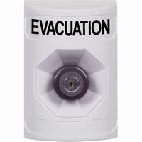 Safety Technology SS2303EV-EN | White No Cover Key-to-Activate Stopper Station with EVACUATION Label English
