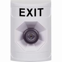 Safety Technology SS2303XT-EN | White No Cover Key-to-Activate Stopper Station with EXIT Label English