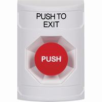Safety Technology SS2304PX-EN | White No Cover Momentary Stopper Station with PUSH TO EXIT Label English