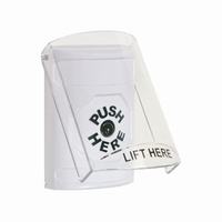 Safety Technology SS2320NT-EN | White Indoor Only Flush or Surface Key-to-Reset Stopper Station with No Text Label English