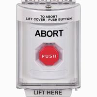 Safety Technology SS2332AB-EN | White Indoor/Outdoor Flush Key-to-Reset (Illuminated) Stopper Station with ABORT Label English