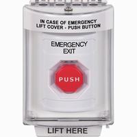 Safety Technology SS2332EX-EN | White Indoor/Outdoor Flush Key-to-Reset (Illuminated) Stopper Station with EMERGENCY EXIT Label English