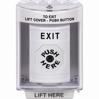 Safety Technology SS2370XT-EN | White Indoor/Outdoor Surface Key-to-Reset Stopper Station with EXIT Label English