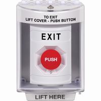 Safety Technology SS2381XT-EN | White Indoor/Outdoor Surface with Horn Turn-to-Reset Stopper Station with EXIT Label English