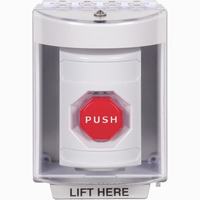 Safety Technology SS2388NT-EN | White Indoor/Outdoor Surface with Horn Pneumatic (Illuminated) Stopper Station with No Text Label English