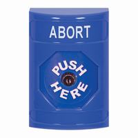 Safety Technology SS2400AB-EN | Blue No Cover Key-to-Reset Stopper Station with ABORT Label English