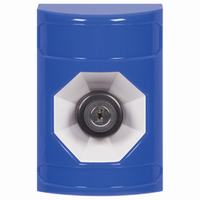 Safety Technology SS2403NT-EN | Blue No Cover Key-to-Activate Stopper Station with No Text Label English