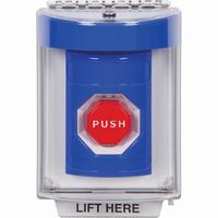 Safety Technology SS2432NT-EN | Blue Indoor/Outdoor Flush Key-to-Reset (Illuminated) Stopper Station with No Text Label English