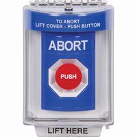 Safety Technology SS2434AB-EN | Blue Indoor/Outdoor Flush Momentary Stopper Station with ABORT Label English