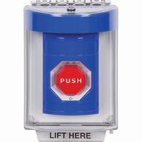 Safety Technology SS2439NT-EN | Blue Indoor/Outdoor Flush Turn-to-Reset (Illuminated) Stopper Station with No Text Label English