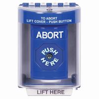 Safety Technology SS2470AB-EN | Blue Indoor/Outdoor Surface Key-to-Reset Stopper Station with ABORT Label English