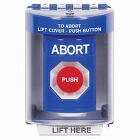 Safety Technology SS2484AB-EN | Blue Indoor/Outdoor Surface with Horn Momentary Stopper Station with ABORT Label English