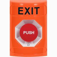 Safety Technology SS2501XT-EN | Orange No Cover Turn-to-Reset Stopper Station with EXIT Label English