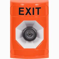 Safety Technology SS2503XT-EN | Orange No Cover Key-to-Activate Stopper Station with EXIT Label English