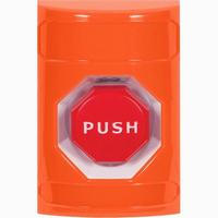 Safety Technology SS2505NT-EN | Orange No Cover Momentary (Illuminated) Stopper Station with No Text Label English