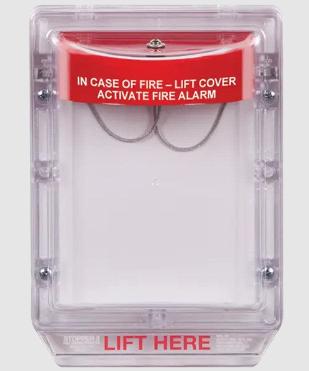 Safety Technology STI-1100 | Stopper II with Horn Flush Mount, Fire Label