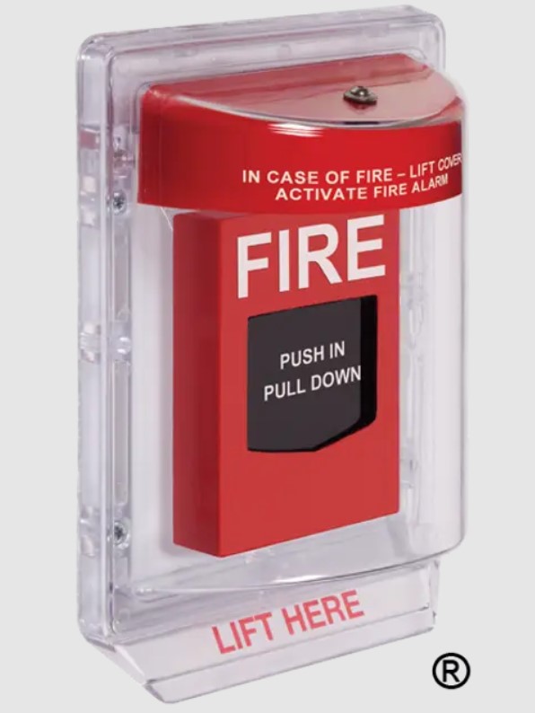 Safety Technology STI-1100 | Stopper II with Horn Flush Mount, Fire Label