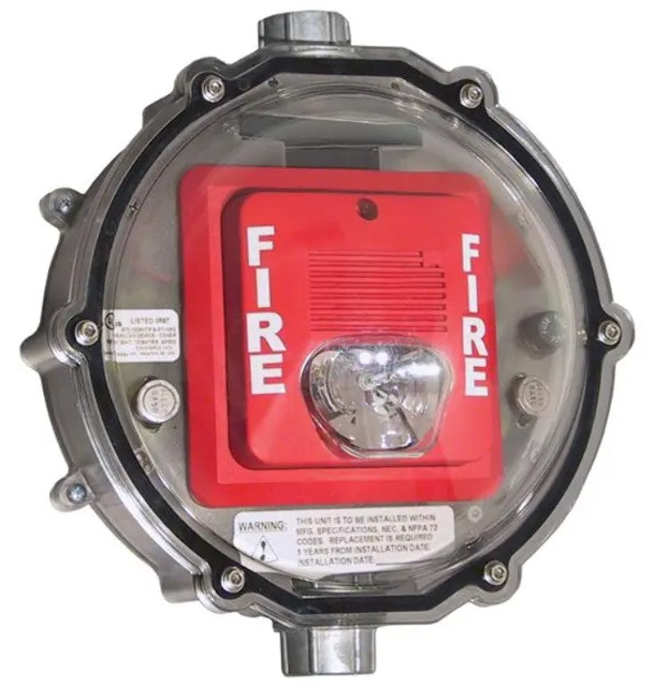 Safety Technology STI-1229HTR240-HAZ | Stopper Dome Heated Enclosure for Strobe Only Nema 4X Hazardous Locations, Clear